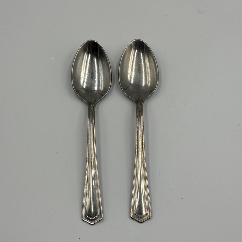 International Silver SILCO Bradford Teaspoons 6 1/8" Stainless USA Lot of 2
